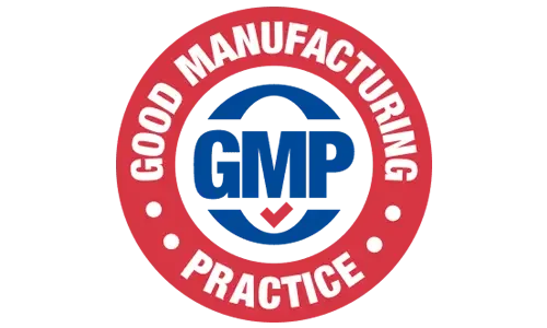 GMP good manufacturing practice seal, as supplied with the product.