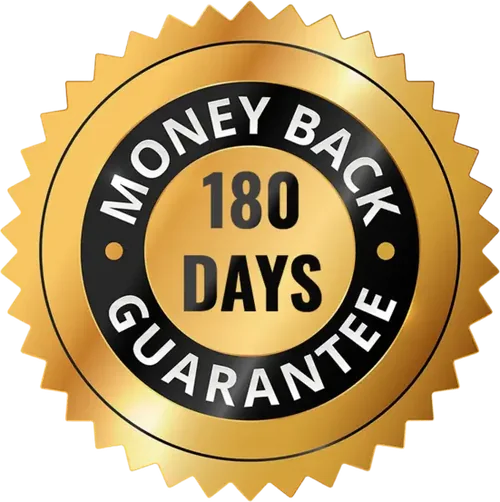 Money-back guarantee seal, as supplied with the product.